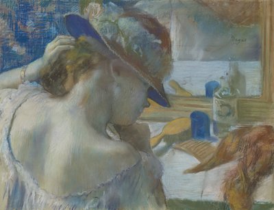 Frente al espejo, 1889 (pastel sobre papel) de Edgar Degas